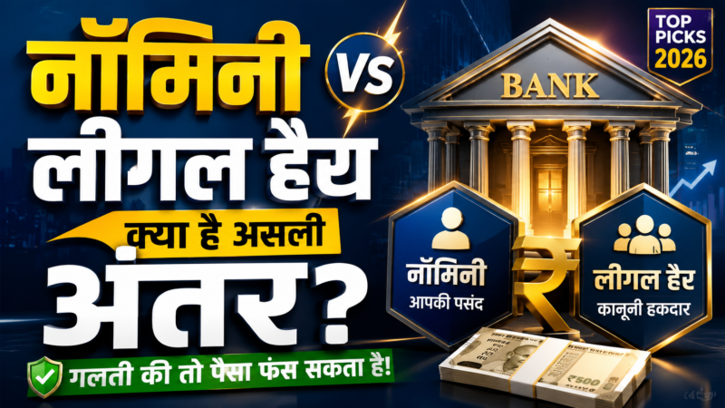 Nominee vs Legal Heir in Bank Account — नामितक/नॉमिनी और वैधानिक उत्तराधिकारी में अंतर (2026)